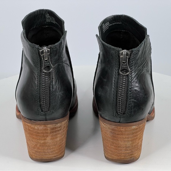 Kork-Ease Chandra Booties Black Leather Ankle Boots Stacked Heel Boho Indie 7.5 - Picture 5 of 15
